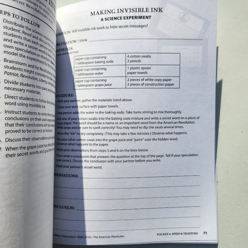 History Pockets The American Revolution  Paperback Book Activity Book Workbook